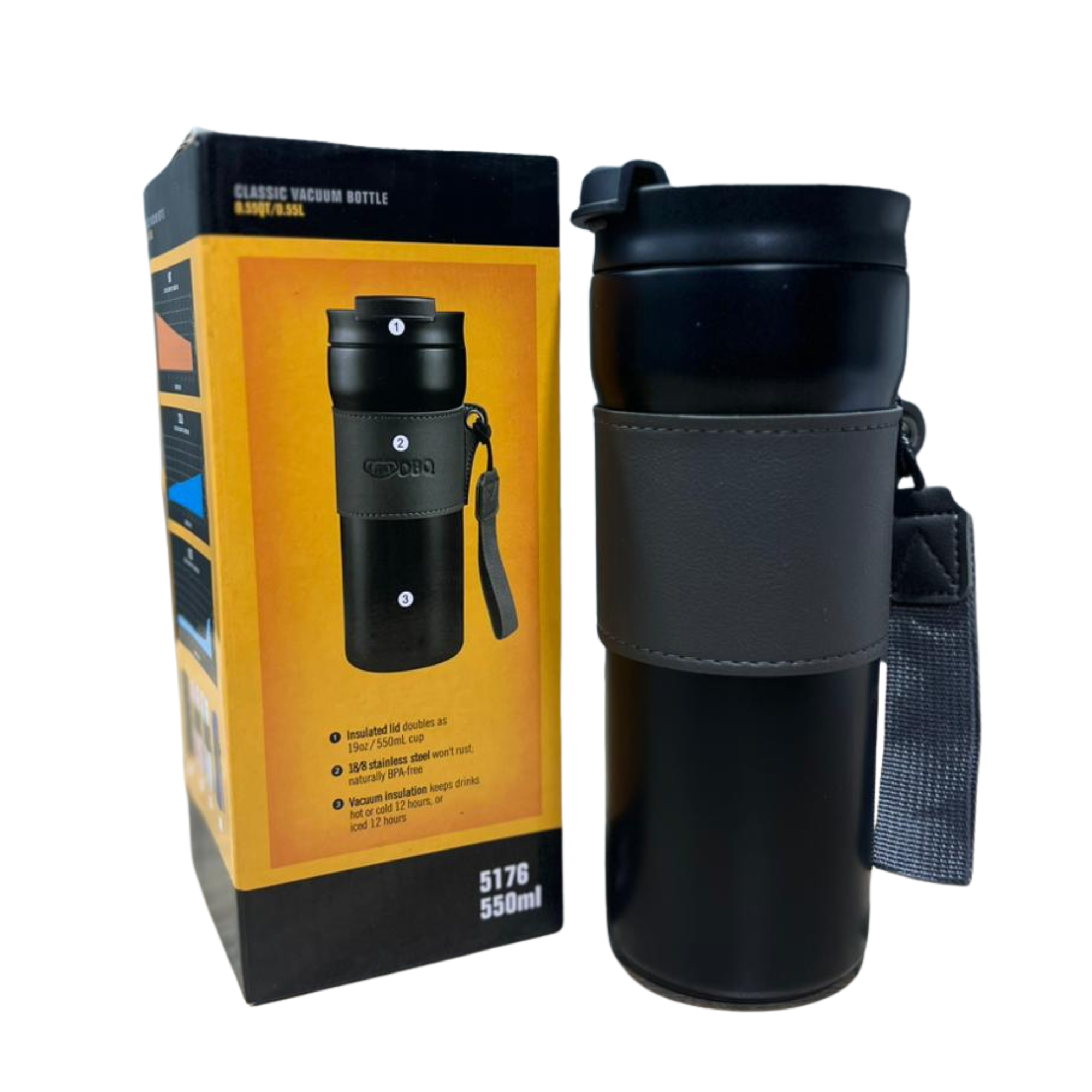 Stainless Steel Leak-Proof Coffee Mug with Grip Sleeve 510ML