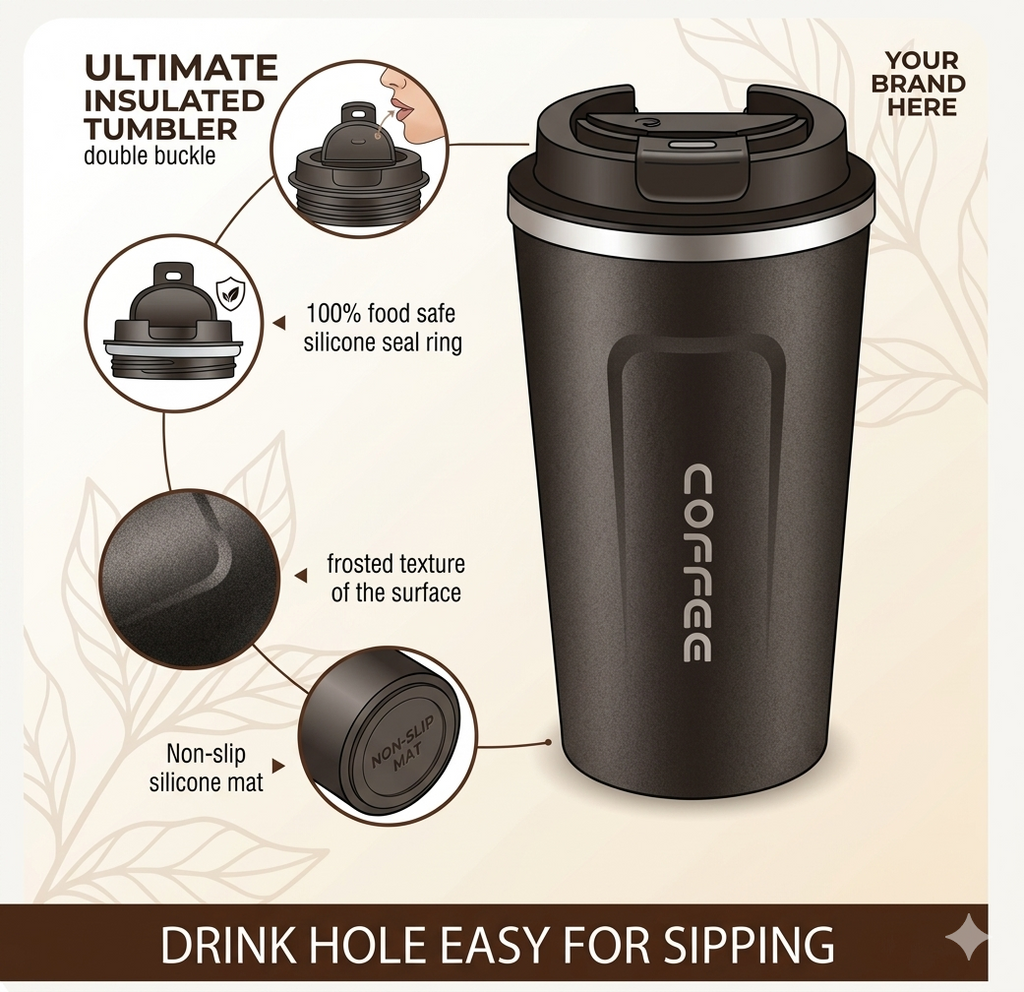 510ML Smart Temperature Display Coffee Mug Stainless Steel Vacuum Insulated Travel Mug