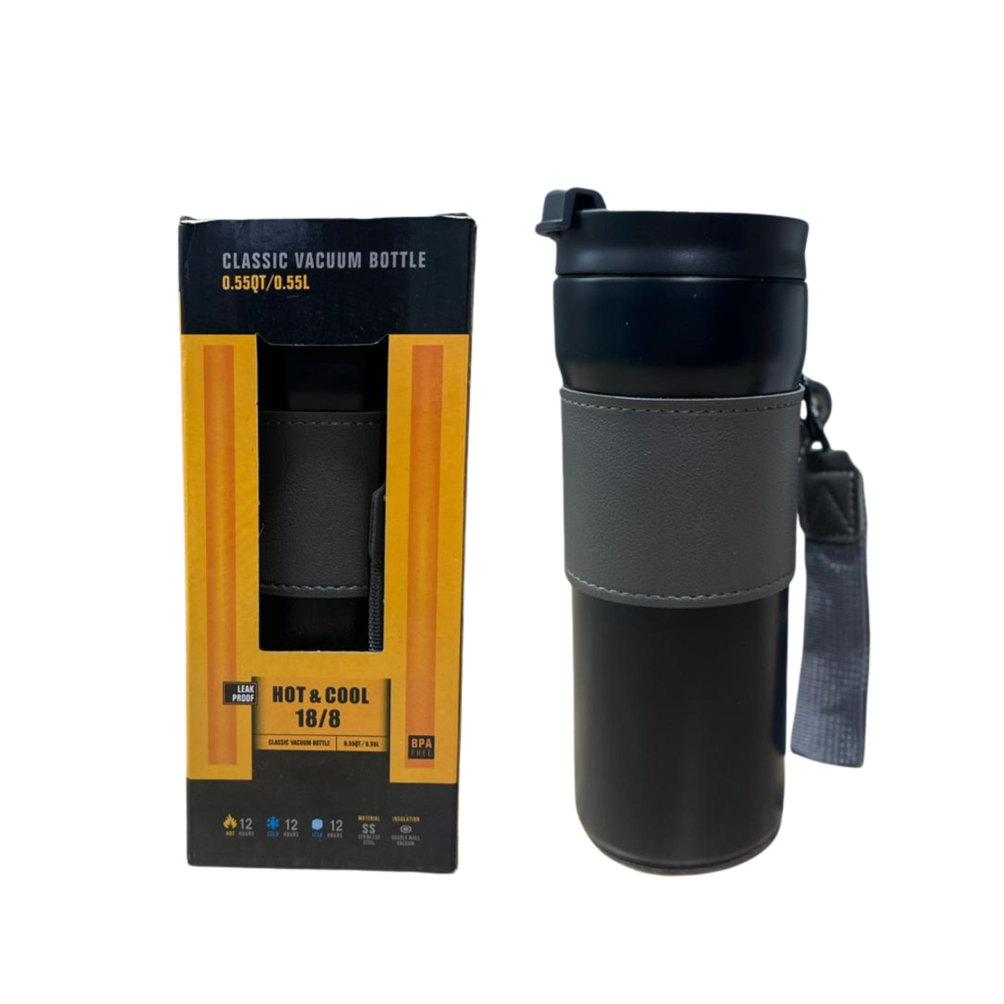 Stainless Steel Leak-Proof Coffee Mug with Grip Sleeve 510ML