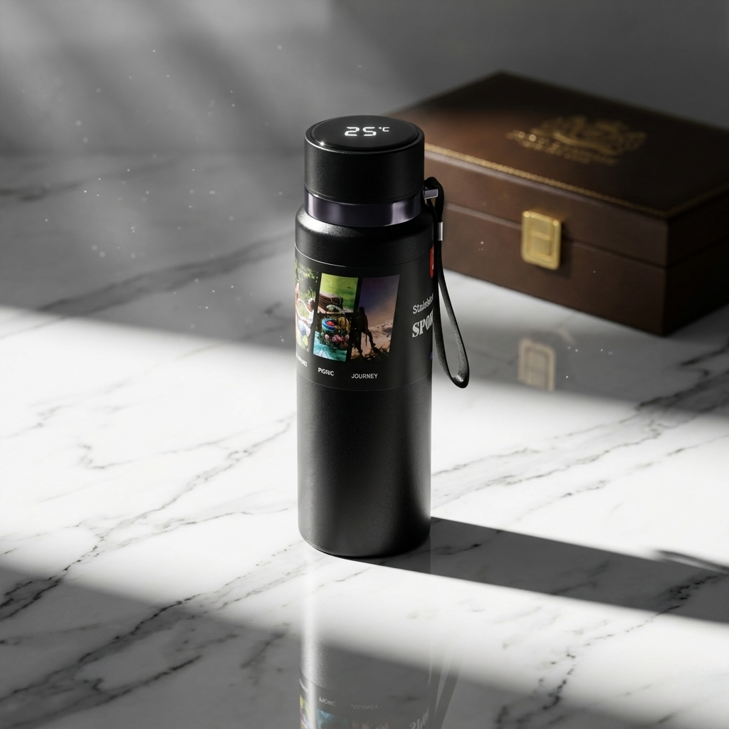 Alsultan Sports Vacuum Insulated Stainless Steel Water Bottle Hot & Cold Thermal Flask with Carry Strap