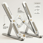 Adjustable Metal Laptop Stand Ergonomic Aluminum Desk Stand for Laptop, MacBook & Notebook