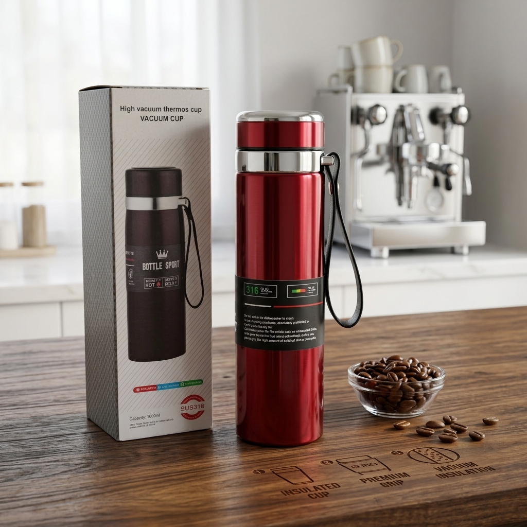 Alsultan Stainless Steel Vacuum Insulated Water Bottle  Leak-Proof Thermal Flask