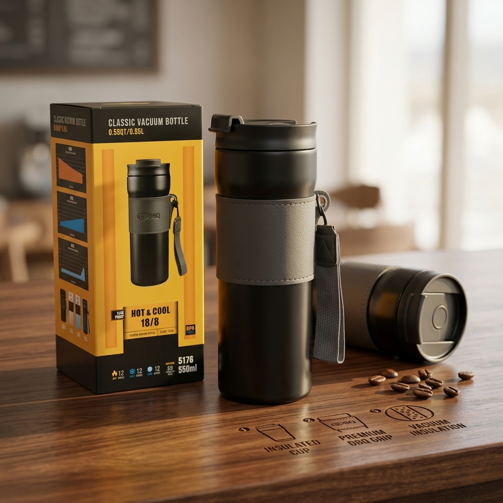 Stainless Steel Insulated Coffee Mug 510ML Leak-Proof Travel Cup