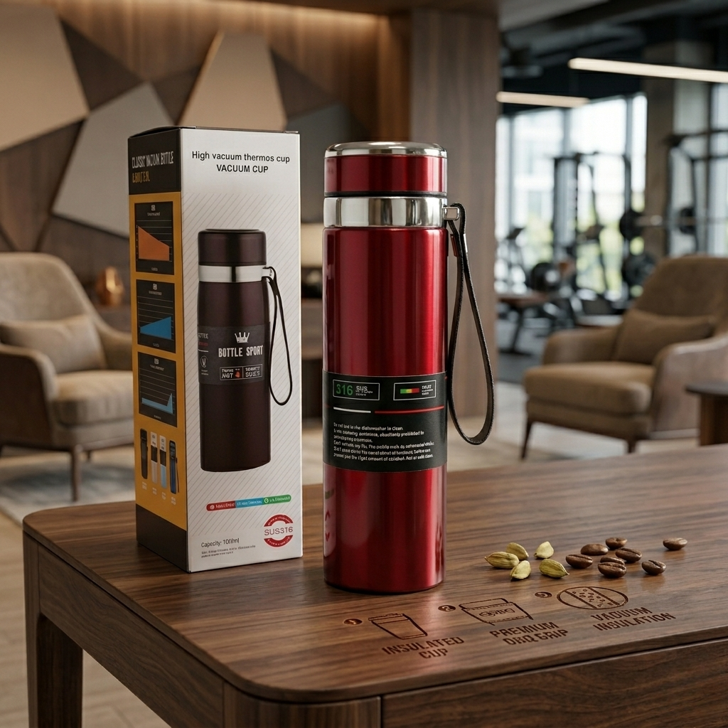 Alsultan Stainless Steel Vacuum Insulated Water Bottle  Leak-Proof Thermal Flask