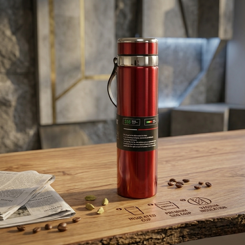 Alsultan Stainless Steel Vacuum Insulated Water Bottle  Leak-Proof Thermal Flask